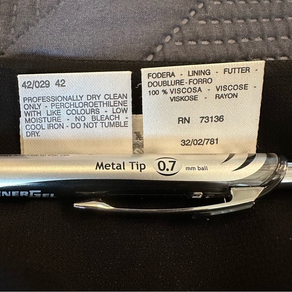 MaxMara black midi dress with leather trim 8 square neckline lbd - Picture 9 of 12